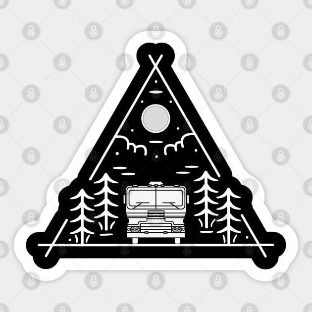 Camping With Van Sticker by Srankez-Couron